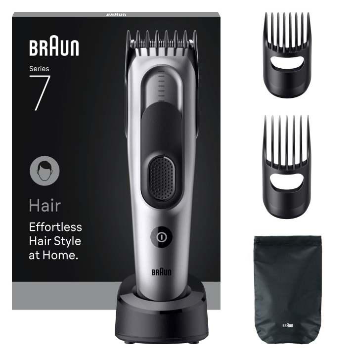 Braun Tondeuse Series 7, +5 stylingtools, HC7590 - Grijs in de groep BEAUTY & HEALTH / Haar & Styling / Scheren & Trimmen / Haartrimmers bij TP E-commerce Nordic AB (D19195)