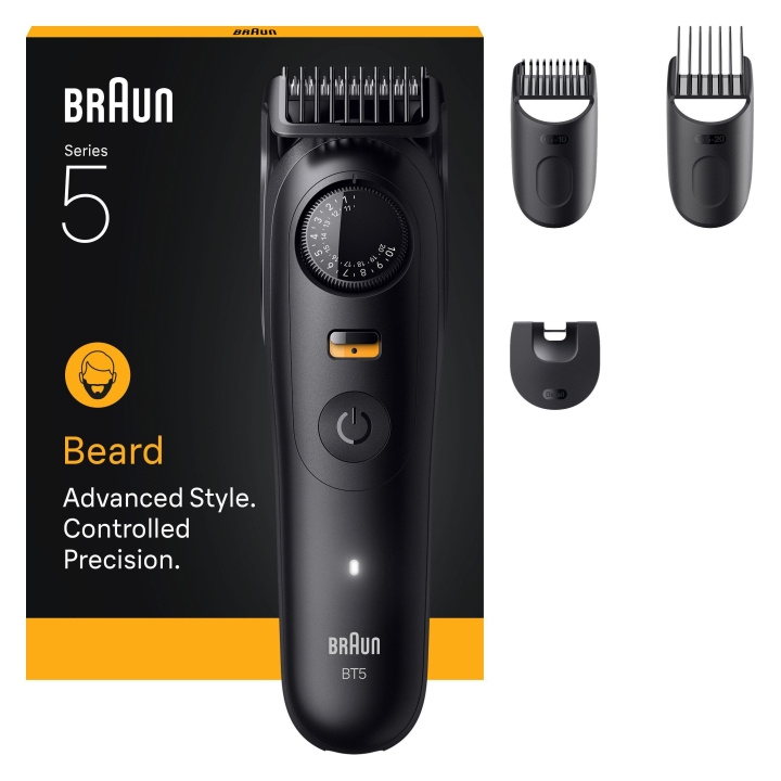 Braun Baardtrimmer Series 5, +4 Styling Tools, BT5520 - Zwart in de groep BEAUTY & HEALTH / Haar & Styling / Scheren & Trimmen / Baardtrimmer & Accessoires bij TP E-commerce Nordic AB (D19197)