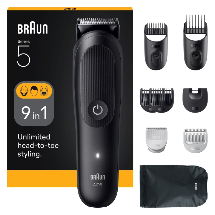 Braun All-in-One Kit Series 5, 9in1 Grooming, AIO5540 - Zwart in de groep BEAUTY & HEALTH / Haar & Styling / Scheren & Trimmen / Scheerapparaten bij TP E-commerce Nordic AB (D19198)
