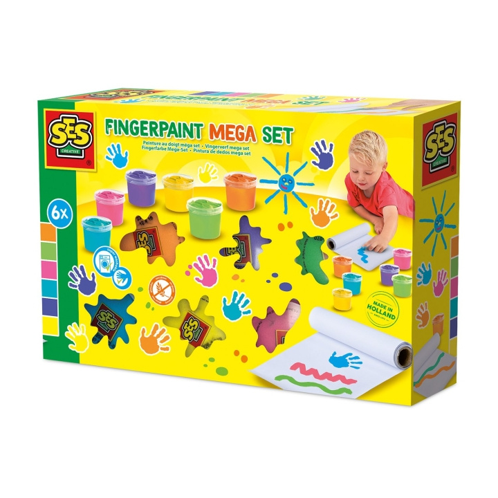 SES Creative Vingerverf Mega Set 6x110ml - (S00393) in de groep SPEELGOED, KINDER- & BABYPRODUCTEN / Speelgoed / Ambachten bij TP E-commerce Nordic AB (D19222)