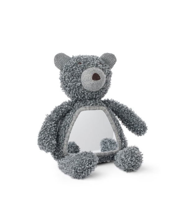 Smallstuff Activiteiten beer met spiegel, wol bouclé, grijs - (40048-04) in de groep SPEELGOED, KINDER- & BABYPRODUCTEN / Babyspeelgoed / Knuffels bij TP E-commerce Nordic AB (D19233)