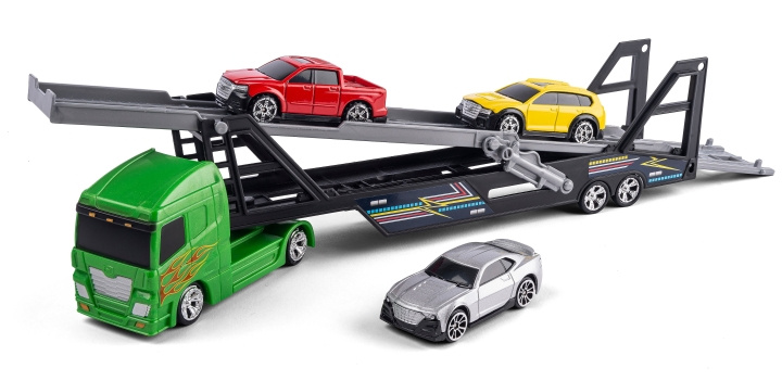 Speed Car Autovrachtwagen met 3 auto\'s (40776) in de groep SPEELGOED, KINDER- & BABYPRODUCTEN / Speelgoed / Speelgoedauto\'s bij TP E-commerce Nordic AB (D19331)