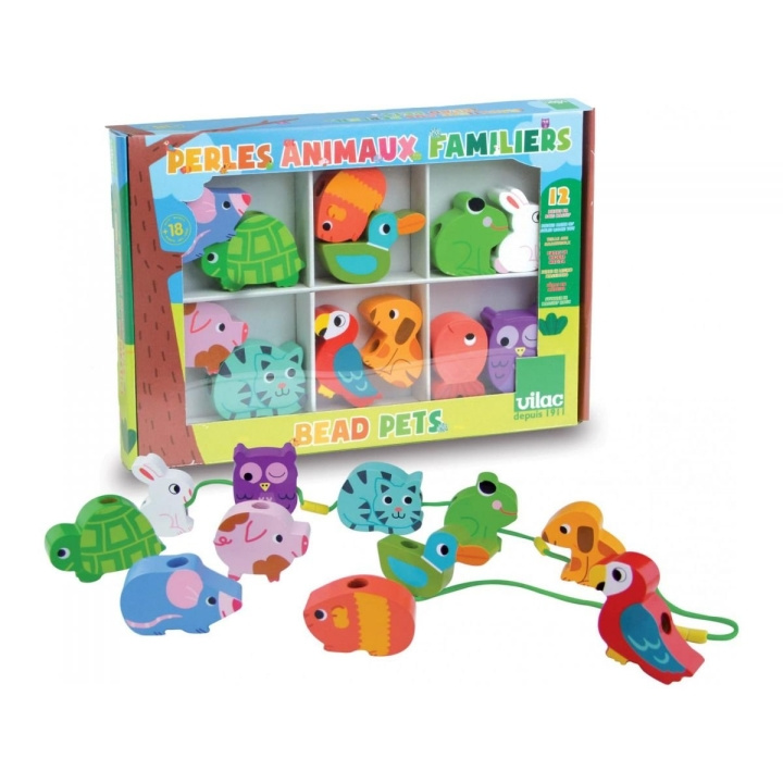 Vilac Houten kralen - Dieren (1504) in de groep SPEELGOED, KINDER- & BABYPRODUCTEN / Speelgoed / Ambachten bij TP E-commerce Nordic AB (D19362)
