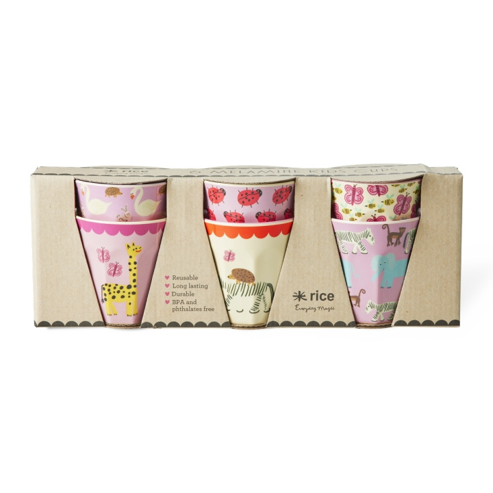 RICE Melamine bekers met wilde dierenprint - Roze - Klein in de groep SPEELGOED, KINDER- & BABYPRODUCTEN / Eten & Drinken / Kinderservies bij TP E-commerce Nordic AB (D19414)
