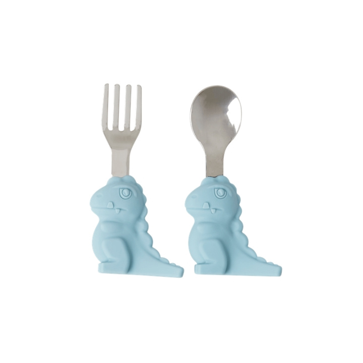 RICE Roestvrijstalen kinderbestek blauw in de groep SPEELGOED, KINDER- & BABYPRODUCTEN / Eten & Drinken / Kinderservies bij TP E-commerce Nordic AB (D19424)