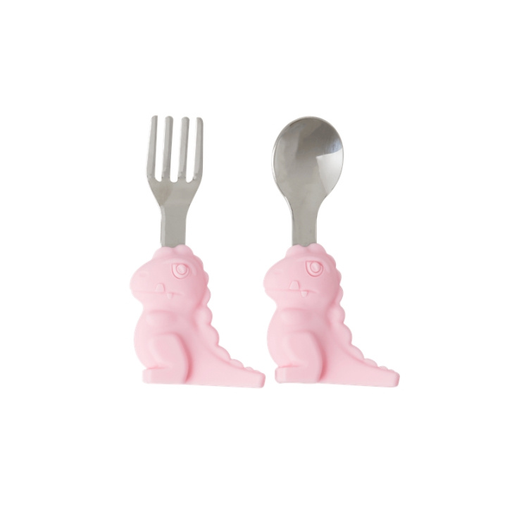 RICE Roestvrijstalen kinderbestek roze in de groep SPEELGOED, KINDER- & BABYPRODUCTEN / Eten & Drinken / Kinderservies bij TP E-commerce Nordic AB (D19425)