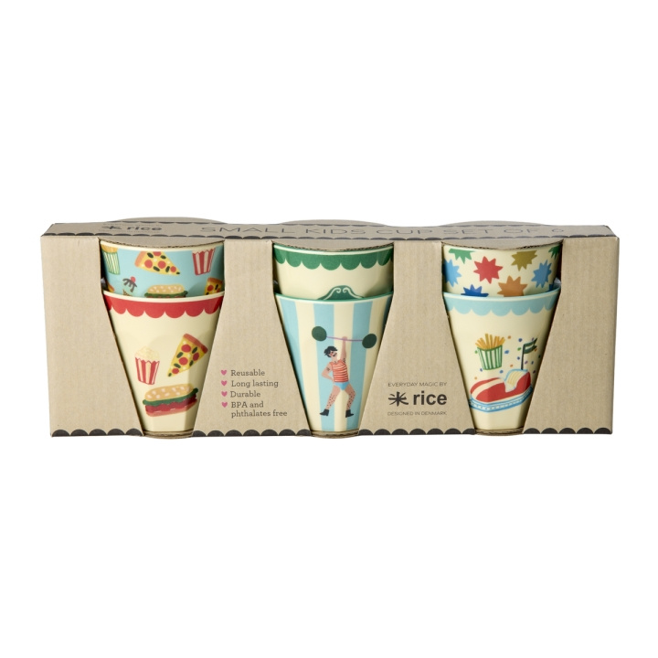 RICE Melamine bekers met Kermisprints - Mint - Klein in de groep SPEELGOED, KINDER- & BABYPRODUCTEN / Eten & Drinken / Kinderservies bij TP E-commerce Nordic AB (D19430)