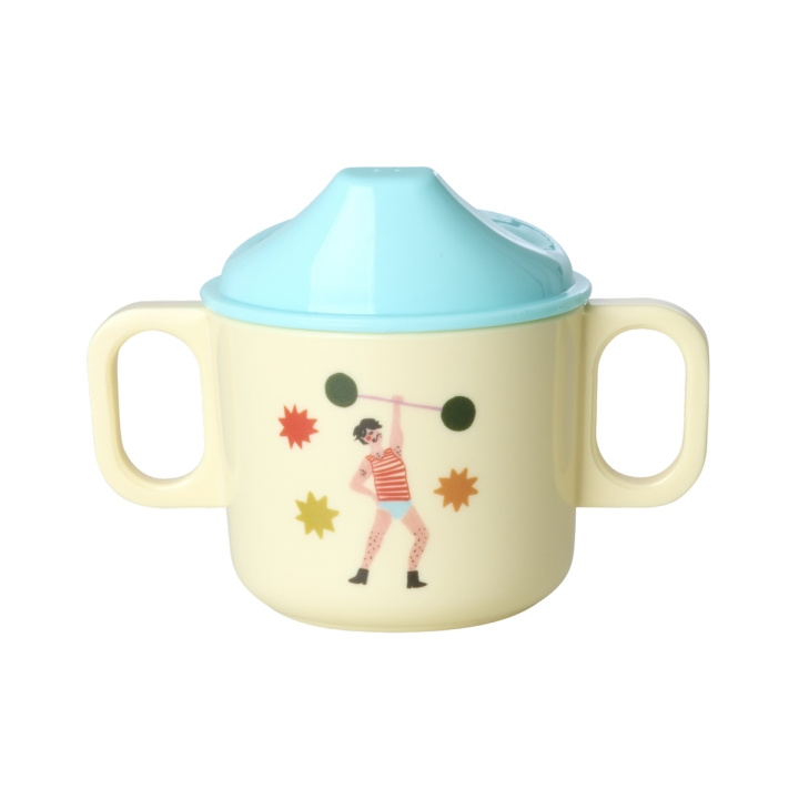 RICE Melamine 2-Handige Babybeker met Kermisopdruk - Mint - 250 ml in de groep SPEELGOED, KINDER- & BABYPRODUCTEN / Eten & Drinken / Kinderservies bij TP E-commerce Nordic AB (D19432)