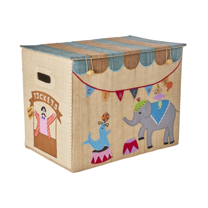 RICE Raffia Opbergdoos met Circusthema - Groot in de groep SPEELGOED, KINDER- & BABYPRODUCTEN / Kinderkamer / Opslag bij TP E-commerce Nordic AB (D19435)