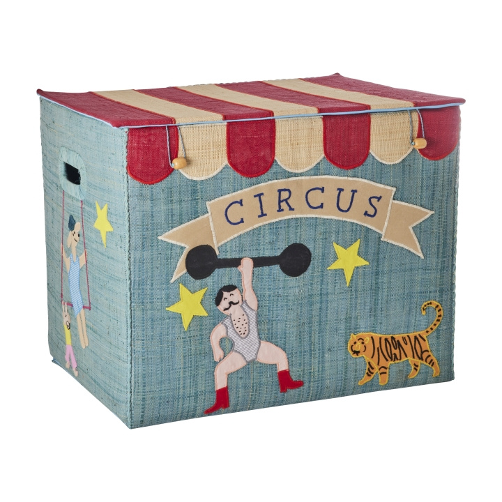 RICE Raffia opbergdoos met circusthema - Extra groot in de groep SPEELGOED, KINDER- & BABYPRODUCTEN / Kinderkamer / Opslag bij TP E-commerce Nordic AB (D19436)
