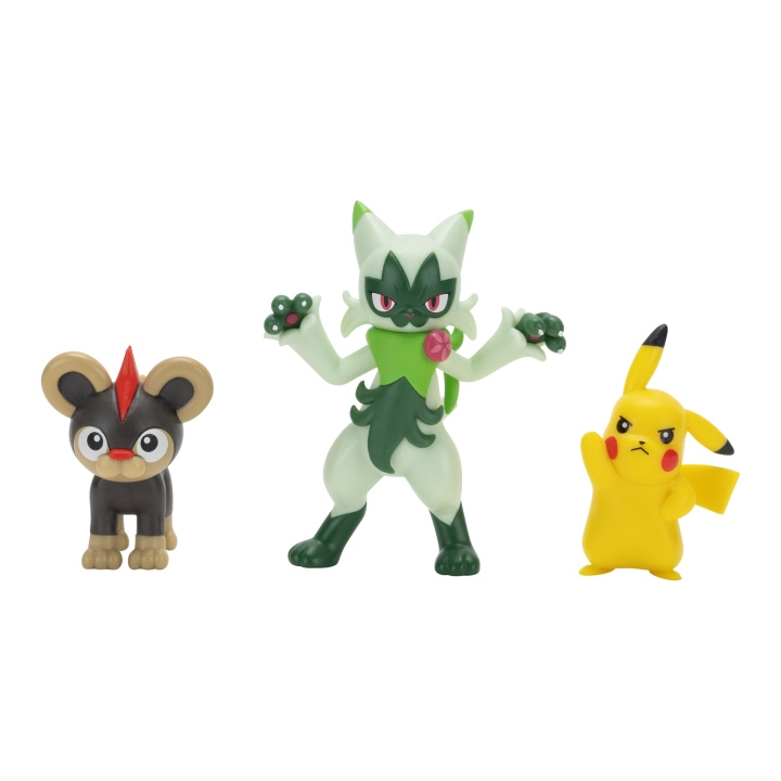 Pokémon Battle Figure 3 PK Litleo, Pikachu, Floragato - (PKW4087) in de groep SPEELGOED, KINDER- & BABYPRODUCTEN / Speelgoed / Figuren, Miniaturen & accessoires bij TP E-commerce Nordic AB (D19505)