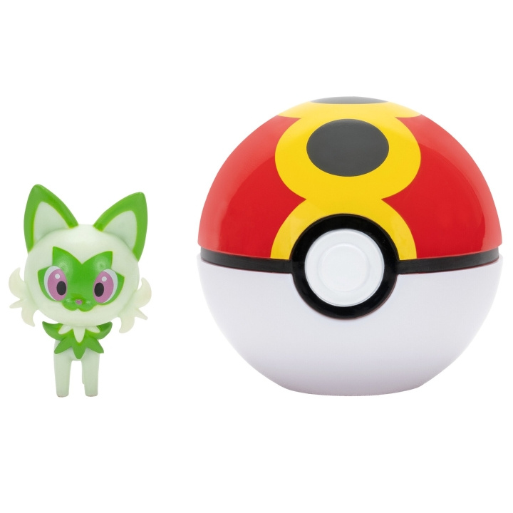Pokémon Clip N Go Sprigatito met Herhaalbal - (PKW4151) in de groep SPEELGOED, KINDER- & BABYPRODUCTEN / Speelgoed / Figuren, Miniaturen & accessoires bij TP E-commerce Nordic AB (D19508)