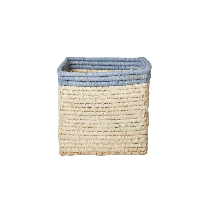 RICE Raffia mand zonder hengsels in natuur met blauwe rand - 20 cm x 20 cm x 20 cm - natuur met blauwe rand in de groep SPEELGOED, KINDER- & BABYPRODUCTEN / Kinderkamer / Opslag bij TP E-commerce Nordic AB (D19516)