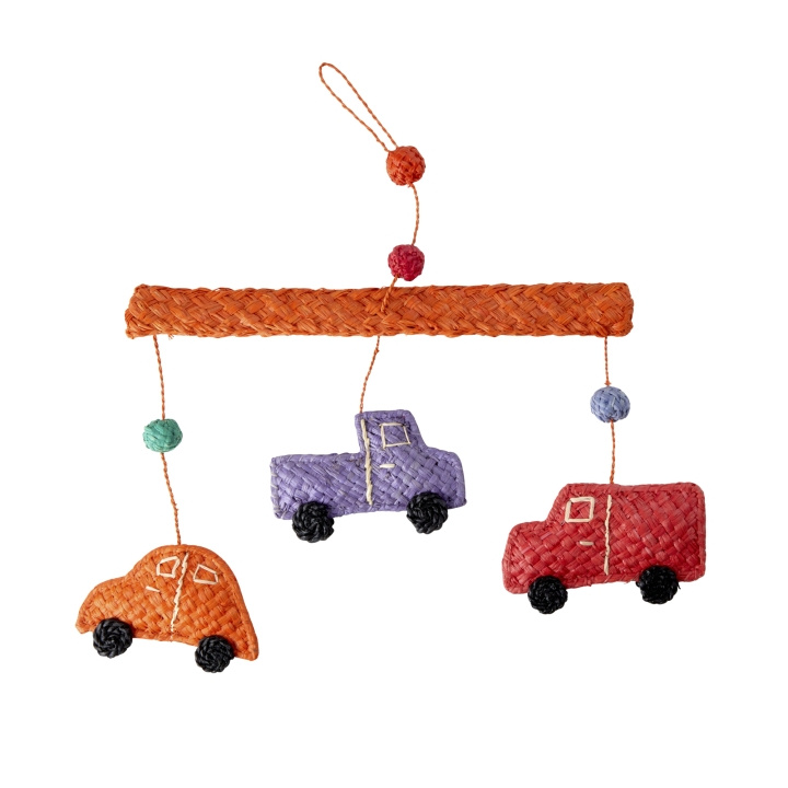 RICE Raffia mobiel met auto\'s - (KIMOB-CAR) in de groep SPEELGOED, KINDER- & BABYPRODUCTEN / Speelgoed / Speelgoedauto\'s bij TP E-commerce Nordic AB (D19518)