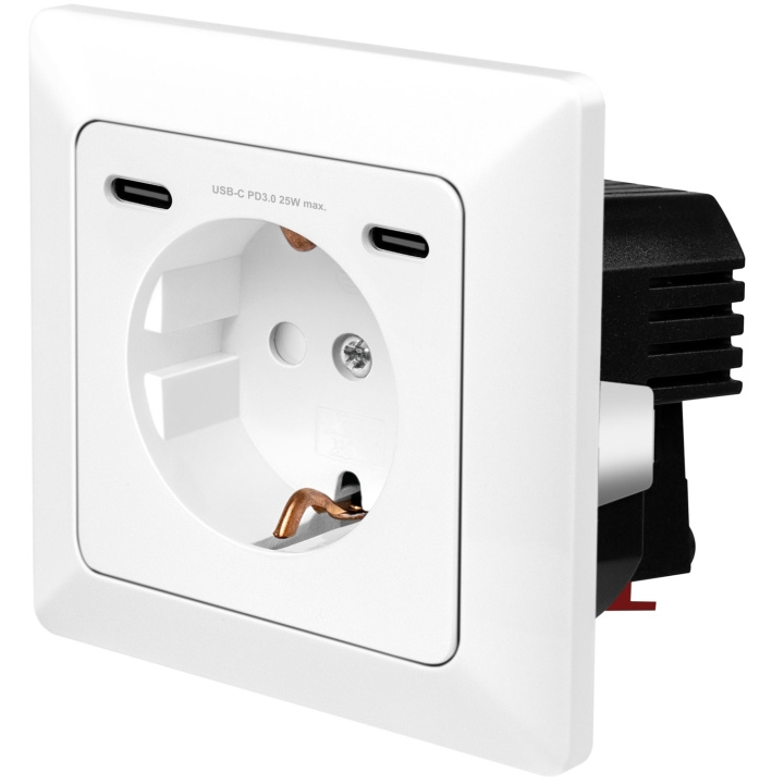 LogiLink Vägguttag 230V med 2xUSB-C PD 25W in de groep HUISHOUDEN & TUIN / Elektriciteit & Verlichting / Elektrische installatie / Wandcontactdozen bij TP E-commerce Nordic AB (D19700)
