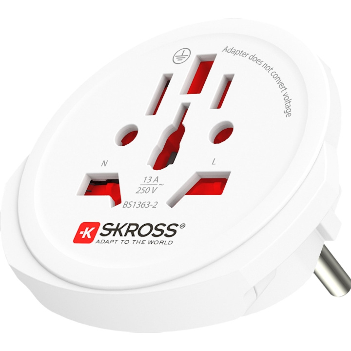 SKROSS Reseadapter Världen till Europa Jordad in de groep HUISHOUDEN & TUIN / Elektriciteit & Verlichting / Reisadapters bij TP E-commerce Nordic AB (D19762)