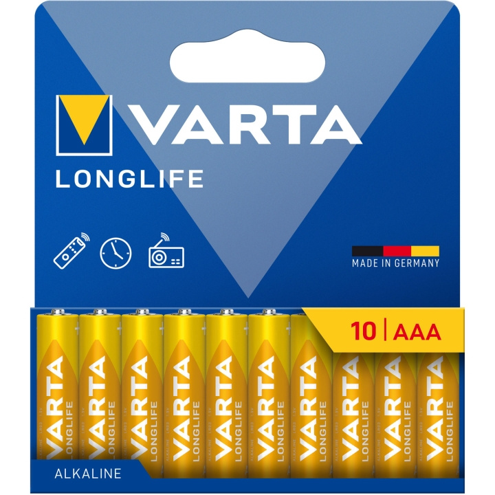 Varta Longlife AAA / LR03 Batteri 10-pack in de groep HOME ELECTRONICS / Batterijen & Opladers / Batterijen / AAA bij TP E-commerce Nordic AB (D19764)