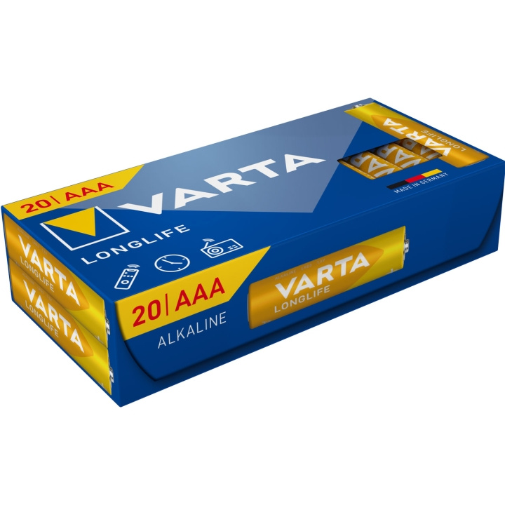 Varta Longlife AAA / LR03 Batteri 20-pack in de groep HOME ELECTRONICS / Batterijen & Opladers / Batterijen / AAA bij TP E-commerce Nordic AB (D19767)