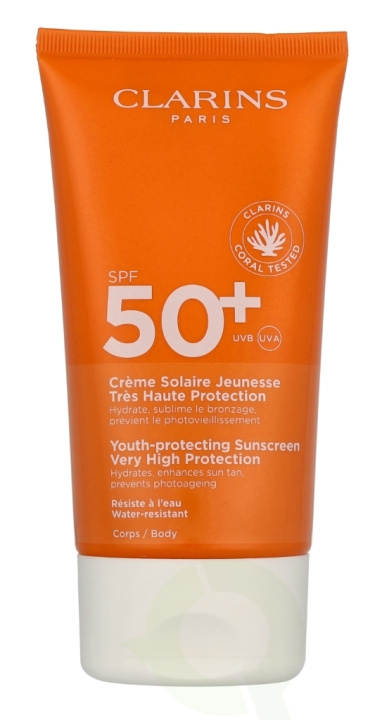 Clarins Youth-Protecting Sunscreen High Protection SPF50+ 150 ml Body in de groep BEAUTY & HEALTH / Huidsverzorging / Zonnebank / Zonnebescherming bij TP E-commerce Nordic AB (D19852)