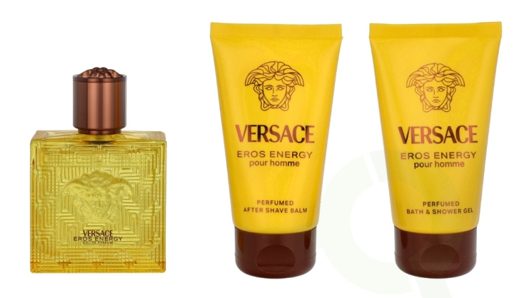 Versace Eros Energy Giftset 150 ml Edp Spray 50ml/Bath & Shower Gel 50ml/Aftershave Balm 50ml in de groep BEAUTY & HEALTH / Cadeausets / Cadeausets voor haar bij TP E-commerce Nordic AB (D19908)