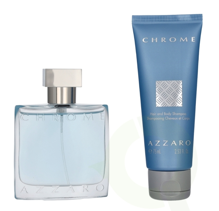 Azzaro Chrome Giftset 125 ml Edt Spray 50ml/Hair & Body Shampoo 75ml in de groep BEAUTY & HEALTH / Cadeausets / Cadeausets voor hem bij TP E-commerce Nordic AB (D20125)