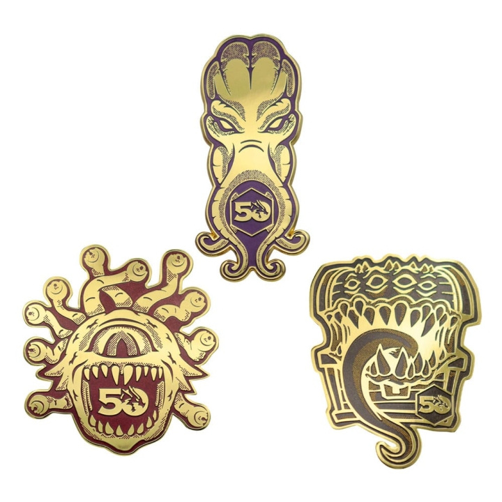 Dungeons & Dragons 50e verjaardag set van 3 pinbadges in de groep SPORT, VRIJE TIJD & HOBBY / Leuke dingen / Verzamelobjecten bij TP E-commerce Nordic AB (D20303)