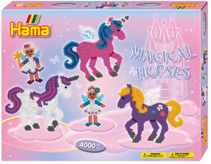 HAMA Beads Hama - Midi kralen - Giftbox - Magische Paarden (3138) in de groep SPORT, VRIJE TIJD & HOBBY / Hobby / Kralen bij TP E-commerce Nordic AB (D20335)