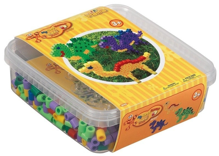 HAMA Beads Hama - Maxi kralen - 600 kralen en 1 knijper in doos - Dinosaurus (8742) in de groep SPORT, VRIJE TIJD & HOBBY / Hobby / Kralen bij TP E-commerce Nordic AB (D20336)