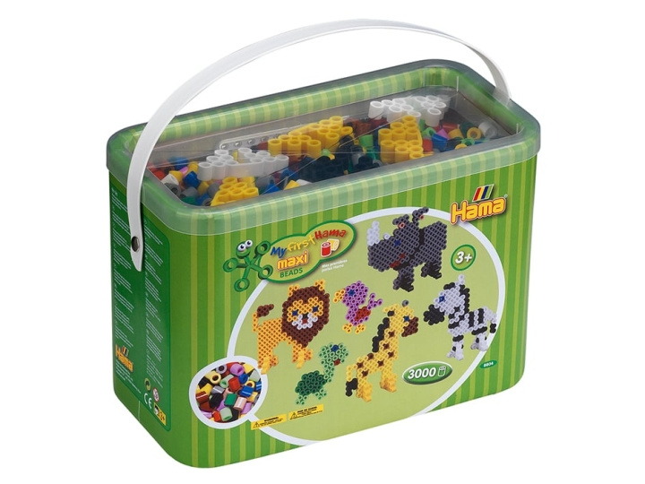 HAMA Beads Hama - Maxi Beads - 3.000 Kralen en Knijpertjes in Emmer (8804) in de groep SPORT, VRIJE TIJD & HOBBY / Hobby / Kralen bij TP E-commerce Nordic AB (D20356)