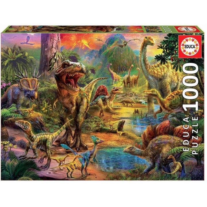 Educa Puzzel 1000 - Land van Dinosaurussen (017655) in de groep SPORT, VRIJE TIJD & HOBBY / Hobby / Puzzel bij TP E-commerce Nordic AB (D20364)