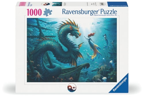 Ravensburger Enchanted Depths Draak Zeemeermin - 1000p (12001434) in de groep SPEELGOED, KINDER- & BABYPRODUCTEN / Speelgoed / Kinderpuzzel bij TP E-commerce Nordic AB (D20432)