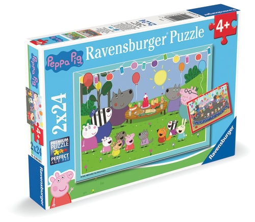 Ravensburger Peppa Pig 2x24p - (12004018) in de groep SPORT, VRIJE TIJD & HOBBY / Hobby / Puzzel bij TP E-commerce Nordic AB (D20443)