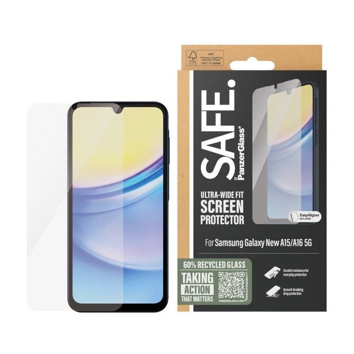 PanzerGlass Safe by PanzerGlass - Screen Protector - Samsung Galaxy A15/A16 5G - Ultra-Wide Fit in de groep SMARTPHONE & TABLETS / Mobielbescherming / Samsung bij TP E-commerce Nordic AB (D20478)