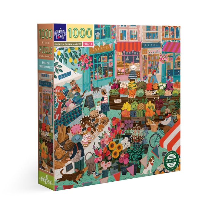 eeBoo Puzzel 1000 stukjes - Engelse Groene Markt - (EPZTEGM) in de groep SPORT, VRIJE TIJD & HOBBY / Hobby / Puzzel bij TP E-commerce Nordic AB (D20486)