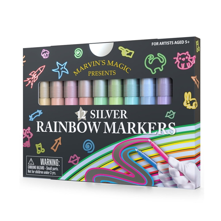 Marvin\'s Magic Marvins Magie - Zilverkleurige Regenboogstiften - (MMART002) in de groep SPEELGOED, KINDER- & BABYPRODUCTEN / Speelgoed / Ambachten bij TP E-commerce Nordic AB (D20488)