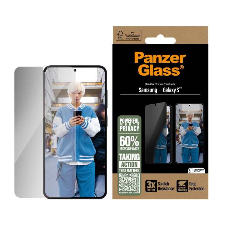 Panzer Glas - Privacy Scherm Beschermer Galaxy S25, UWF in de groep SMARTPHONE & TABLETS / Mobielbescherming / Samsung bij TP E-commerce Nordic AB (D20502)