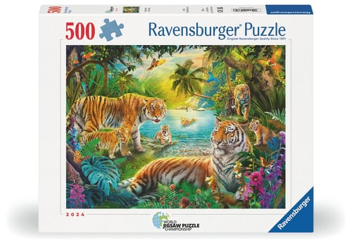 Ravensburger Tijgerfamilie in de oase - 500p (12001384) in de groep SPEELGOED, KINDER- & BABYPRODUCTEN / Speelgoed / Kinderpuzzel bij TP E-commerce Nordic AB (D20595)