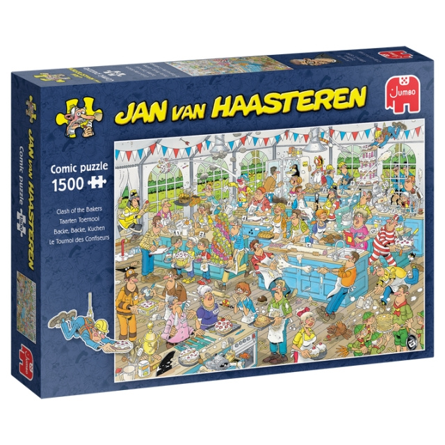 Jan van Haasteren Clash van de bakkers (1500 stukjes) (JUM9077) in de groep SPORT, VRIJE TIJD & HOBBY / Hobby / Puzzel bij TP E-commerce Nordic AB (D20650)