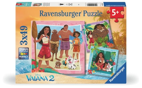 Ravensburger Disney Vaiana 2 3x49p - (12004102) in de groep SPEELGOED, KINDER- & BABYPRODUCTEN / Speelgoed / Kinderpuzzel bij TP E-commerce Nordic AB (D20819)