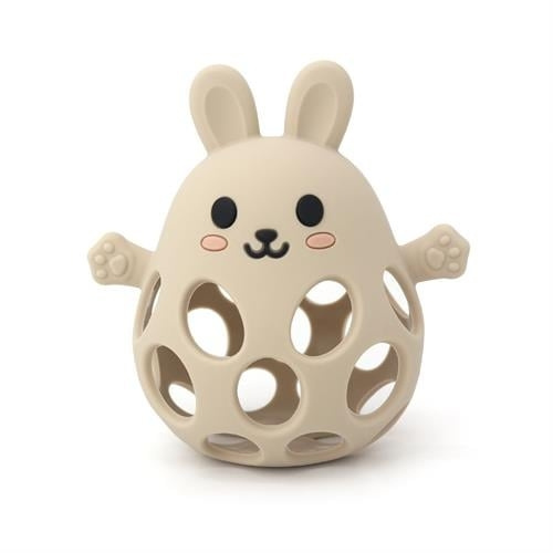 Magni Bijtbal met konijntje van LFGB-silicone, beige - (5731) in de groep SPEELGOED, KINDER- & BABYPRODUCTEN / Babygadgets / Fopspenen & Bijtringen bij TP E-commerce Nordic AB (D20838)
