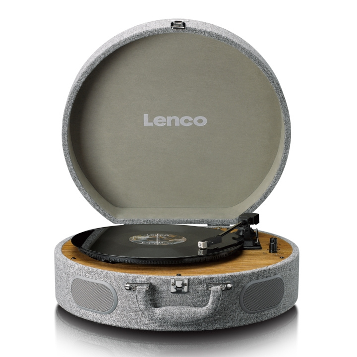 Lenco Houten retro platenspeler met ingebouwde speakers, Bluetooth® en AT3600L cassette Grijs in de groep HOME ELECTRONICS / Audio & Beeld / Thuisbioscoop, Hifi en Draagbaar / Compacte stereo- en platenspelers bij TP E-commerce Nordic AB (D20924)
