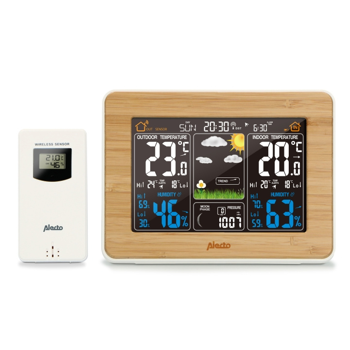 Alecto Weerstation met draadloze sensor Bamboe in de groep HUISHOUDEN & TUIN / Ventilatoren & Klimaatproducten / Thermometers en weerstations bij TP E-commerce Nordic AB (D20930)
