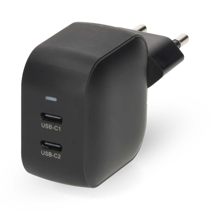 Nedis Oplader | 35 W | GaN | PD3.0 | Snellaad functie | 1.75 / 2.33 / 2.92 / 3.0 A | Outputs: 2 | 2x USB-C™ | Automatische Voltage Selectie | Zwart in de groep SMARTPHONE & TABLETS / Opladers & Kabels / Wandoplader / Wandoplader Type C bij TP E-commerce Nordic AB (D20947)