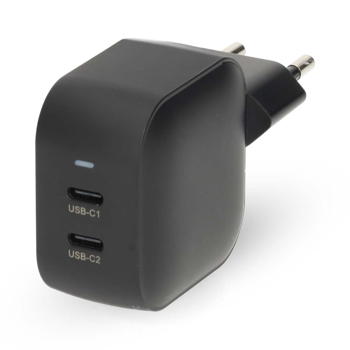 Nedis Oplader | 45 W | GaN | PD3.0 | Snellaad functie | 2.25 / 3.0 A | Outputs: 2 | 2x USB-C™ | Automatische Voltage Selectie | Zwart in de groep SMARTPHONE & TABLETS / Opladers & Kabels / Wandoplader / Wandoplader Type C bij TP E-commerce Nordic AB (D20949)