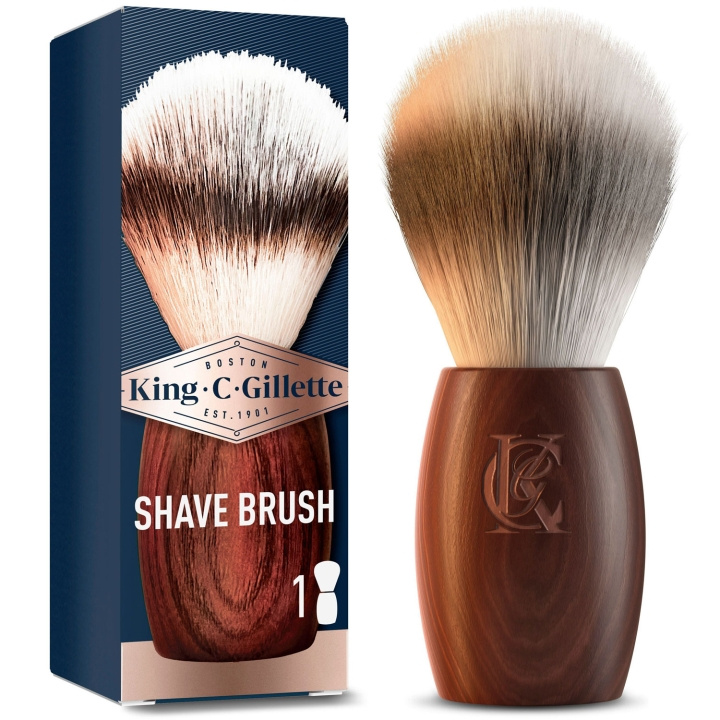 King C. Gillette Shaving Brush - Rakborste med trähandtag in de groep BEAUTY & HEALTH / Haar & Styling / Scheren & Trimmen / Scheermessen & Accessoires bij TP E-commerce Nordic AB (D20996)