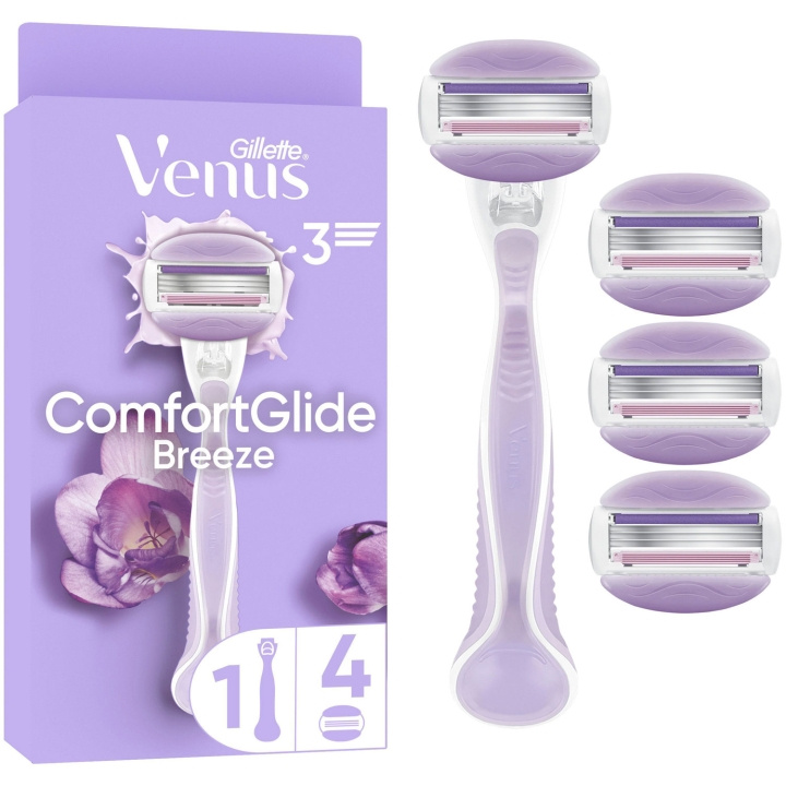 Gillette Rakhyvel Comfortglide Breeze + 4st rakblad in de groep BEAUTY & HEALTH / Haar & Styling / Scheren & Trimmen / Scheermessen & Accessoires bij TP E-commerce Nordic AB (D21005)
