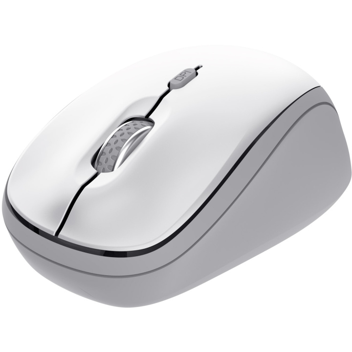 Trust Yvi+ Trådlös mus Bluetooth / 2,4 GHz Vit in de groep COMPUTERS & RANDAPPARATUUR / Muizen en toetsenborden / Muizen / Draadloos bij TP E-commerce Nordic AB (D21032)