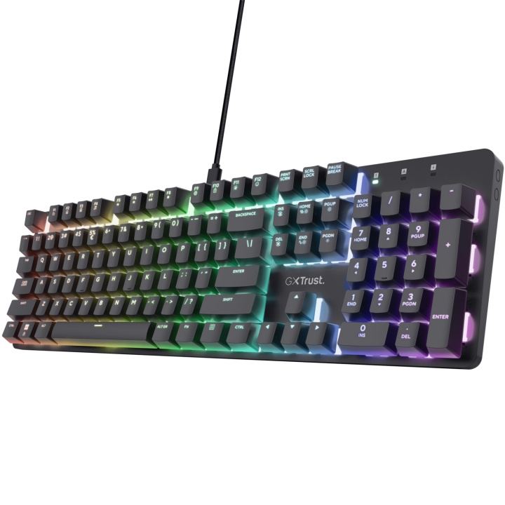 Trust GXT 871 Zora Mekaniskt gamingtangentbord Nordisk layout in de groep COMPUTERS & RANDAPPARATUUR / GAMING / Toetsenborden bij TP E-commerce Nordic AB (D21059)