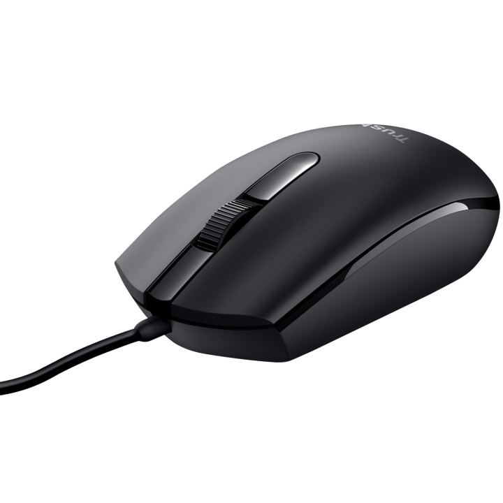 Trust Basi Mus Svart in de groep COMPUTERS & RANDAPPARATUUR / Muizen en toetsenborden / Muizen / Met kabel bij TP E-commerce Nordic AB (D21065)