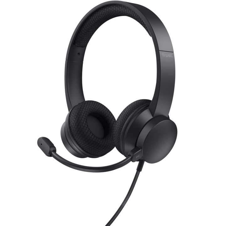 Trust Ayda PC-headset ENC USB Svart in de groep COMPUTERS & RANDAPPARATUUR / Computeraccessoires / Koptelefoon bij TP E-commerce Nordic AB (D21068)